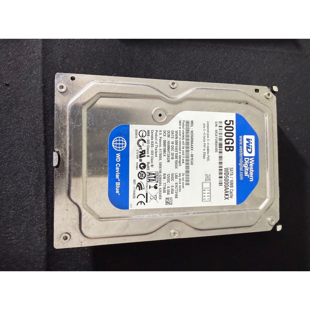 Western Digital Caviar Blue 500GB Silver Excellent WD5000AAKX SATA 3.5‎ HDD